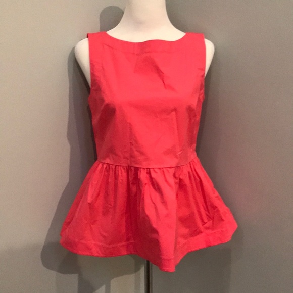 NWT Kate Spade Shore Thing Peplum Top, coral, 6 - Picture 3 of 5